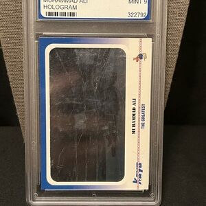 Vintage 1991 Muhammad Ali Hologram Card - Blue & White Sports Card